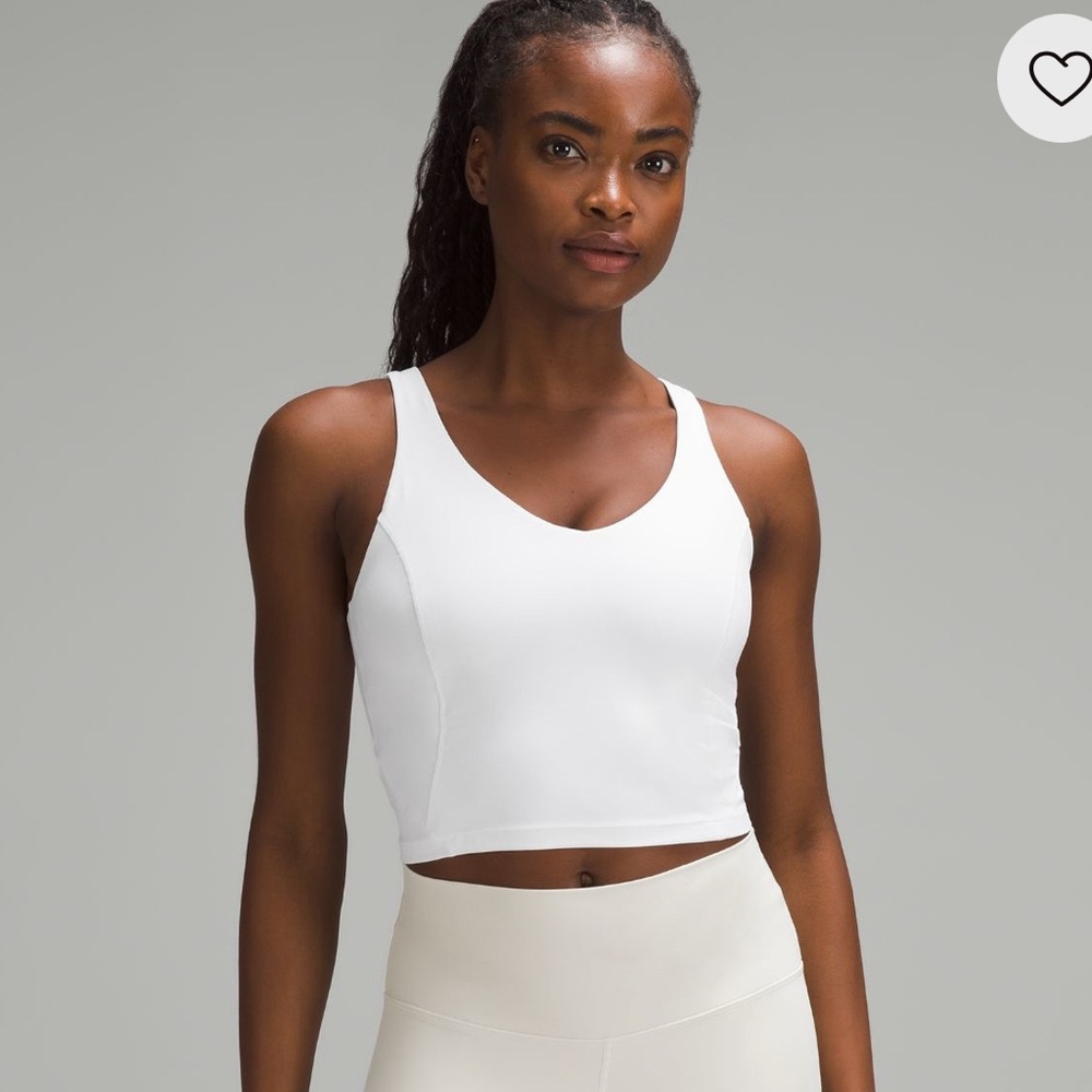 Lululemon white Align crop tank size 4. Good condition. With pads.